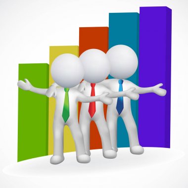 3D erkekler dostluk iş planlama projeleri ile grafik logo vektör grafik