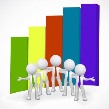 3D erkekler dostluk iş planlama projeleri ile grafik logo vektör grafik