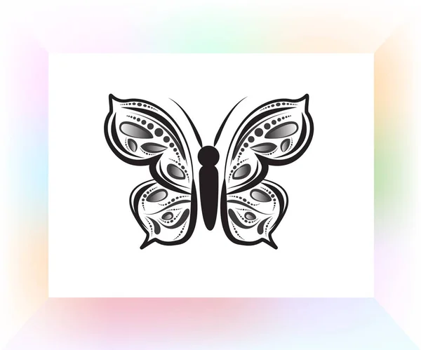 Mariposa mandala arte tatuaje logo vector imagen — Vector de stock