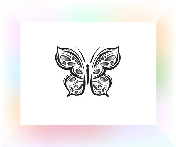Immagine vettoriale del logo arte tatuaggio mandala farfalla — Vettoriale Stock