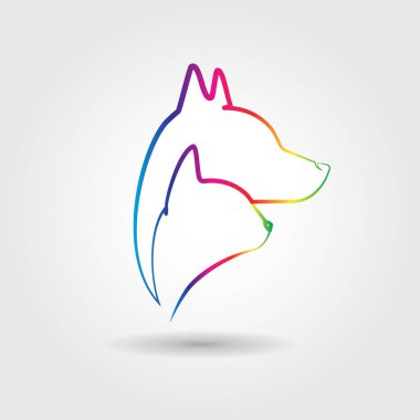 Köpek ve kedi kimlik kartı veteriner iş logosu vektör kartı resmi