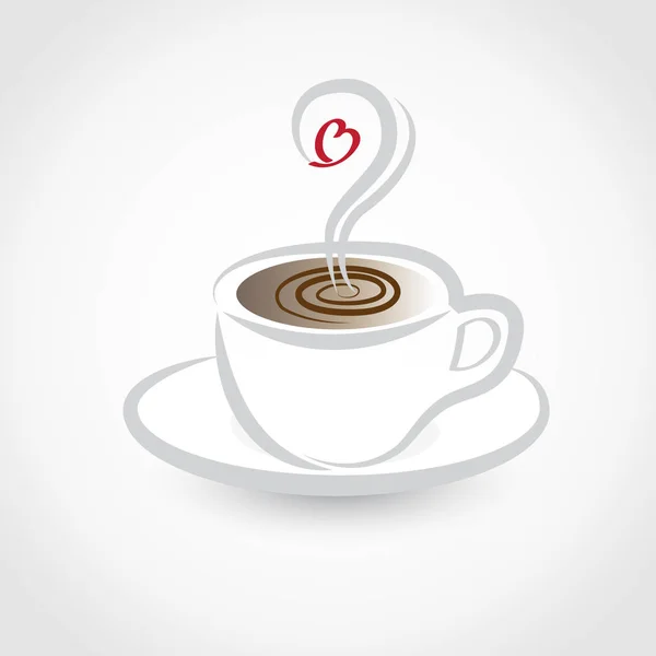 Tasse à café avec un coeur d'amour logo icône illustration vectorielle image . — Image vectorielle