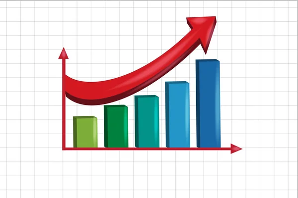 Design de imagem vetorial de símbolo gráfico crescente de sucesso —  Vetores de Stock