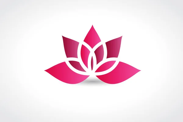 Rosa lotus blomma logotyp vektor bild webbdesign — Stock vektor