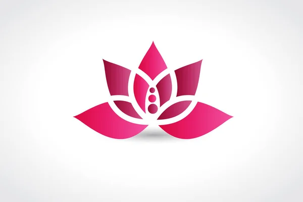 ピンクの蓮の花のロゴベクトル画像ウェブデザイン — ストックベクタ