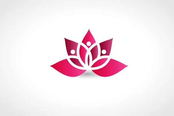 Rosa lotus blomma logotyp vektor bild webbdesign — Stock vektor