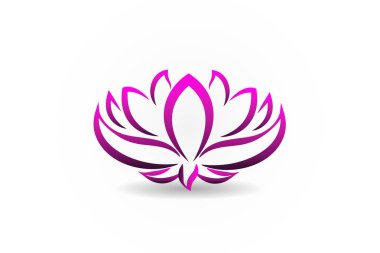 Çiçek lotus çiçek logo vektör