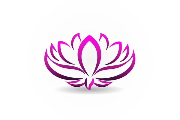 Blossom lotus flower logo vector — Stock Vector