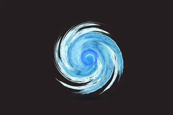 Logo blå spiral vågor Ocean Beach snurra vektor Web bild mall — Stock vektor