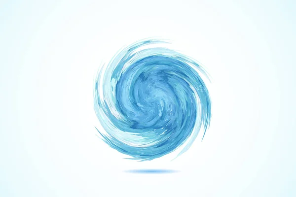 Logo azul espiral olas océano playa remolino vector web imagen plantilla — Vector de stock