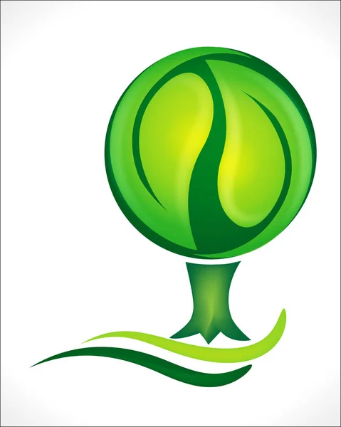 Logo drzewa liści wektor web image — Wektor stockowy