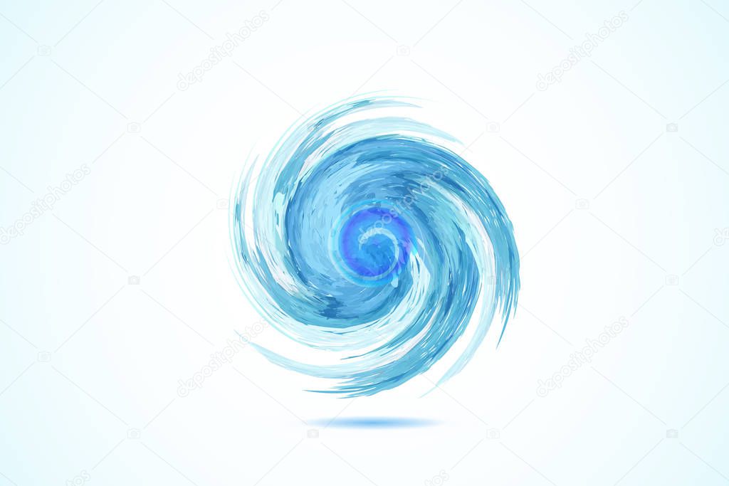 Logo blue beach waves symbol icon illustration vector image design background