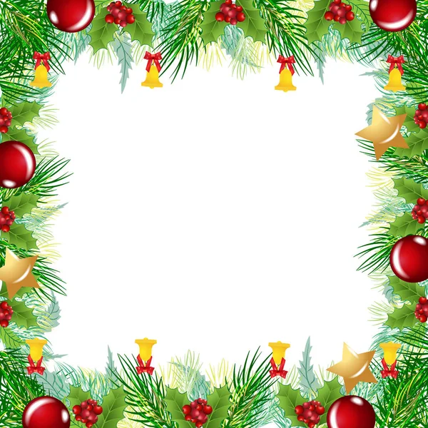 Vánoční ohraničení pozdravy karta vektorový obrázek Stock Ilustrace