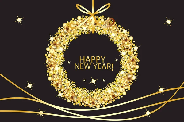 Šťastný nový rok zářící zlatý vektor pozadí Royalty Free Stock Ilustrace