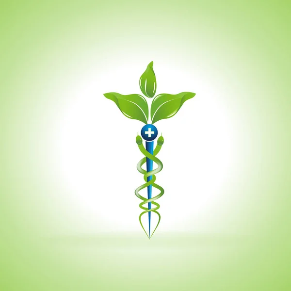 Symbol Caduceus Alternative Medicine Vektorová Grafika