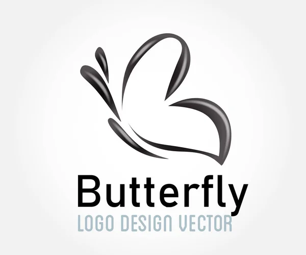 Borboleta estilizada símbolo de beleza ícone logotipo vetor —  Vetores de Stock
