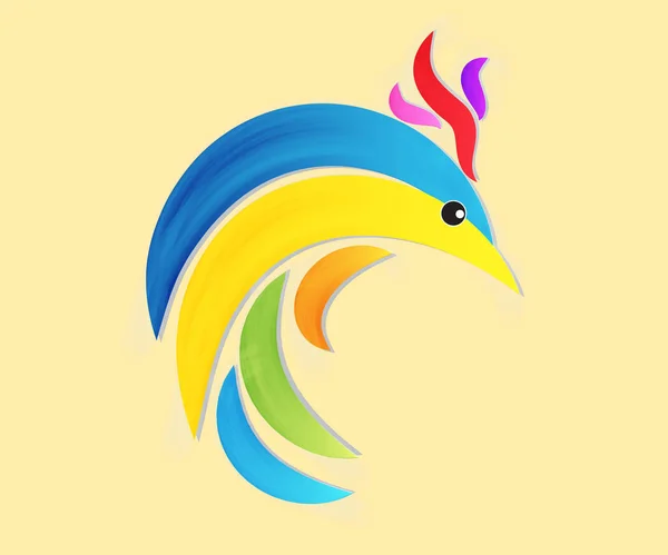 Stylized colorful bird logo vector