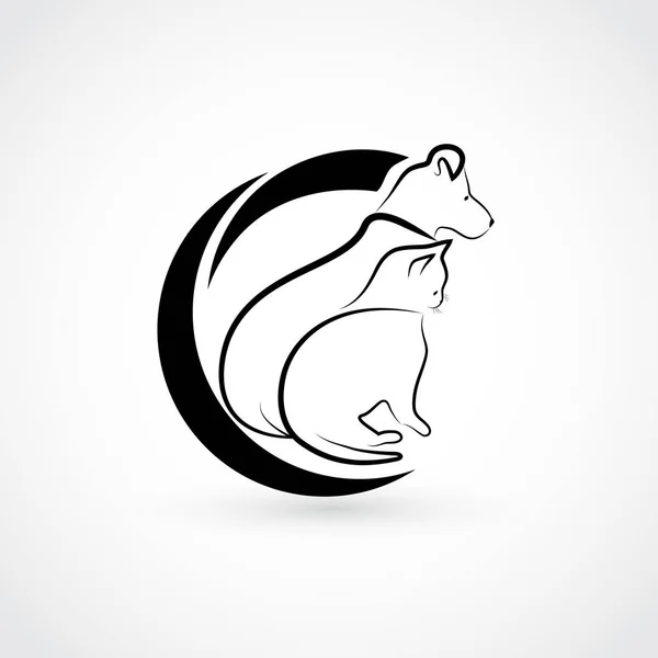 Logotipo Diseño de imagen vectorial de gato y perro — Archivo Imágenes Vectoriales