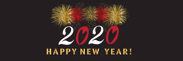 2020 щасливий новорічний феєрверк, що вечірки святкування фону — стоковий вектор