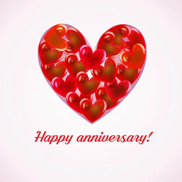 Joyeux Anniversaire Saint Valentin Amour Coeur Symbole Salutations Carte Vecteur — Image vectorielle