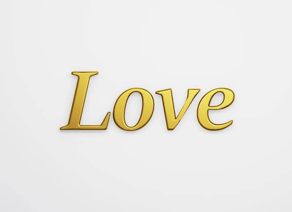 Love Text Word Gold Valentines Day Card Logo Graphic Design — Stock Photo, Image