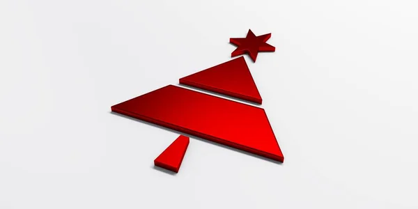 Albero Natale Biglietti Auguri Rosso Immagine Icona Grafica — Foto Stock