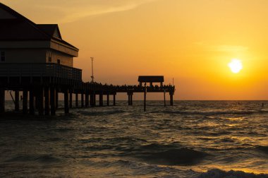 Sunrise Clearwater İskelesi 60 Tampa Florida Sahili Renkli Şablonu