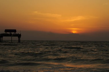 Sunrise Clearwater İskelesi 60 Tampa Florida Sahili Renkli Şablonu