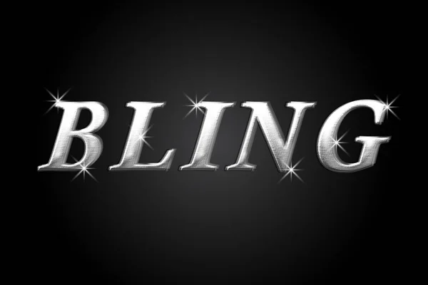 Bling Text Word Metallic Image Design Photo — Stock Photo, Image