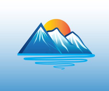 Logo dağları simge logotype vektör kimlik kimlik kartı grafik tasarım logotip şablonu