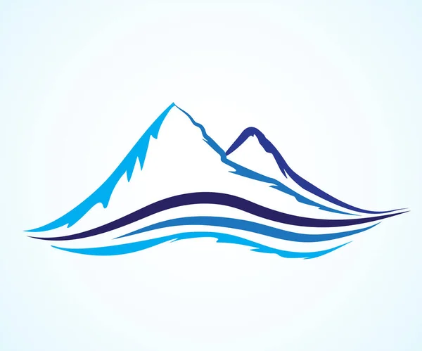 Logo Montanhas Ícone Logótipo Vetor Identidade Negócio Cartão Gráfico Design — Vetor de Stock