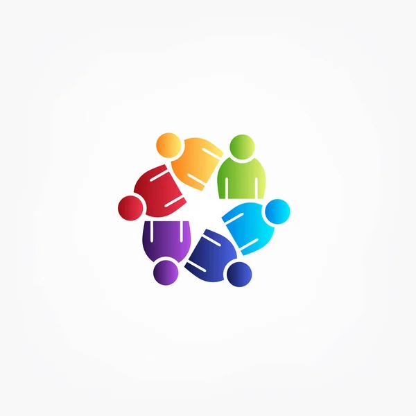 Logo团队精神商务人员团结伙伴 拥抱友谊 — 图库矢量图片