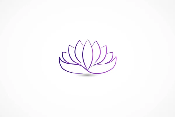 Purple lotus flower line art silhouette icon logo vector web image design logotype graphic