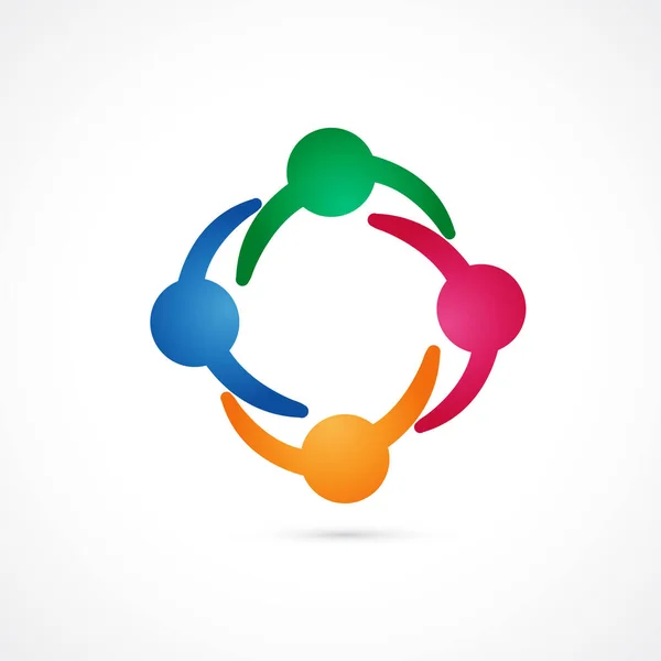 Logo Jedność Praca Zespołowa Ludzie Biznesu — Wektor stockowy