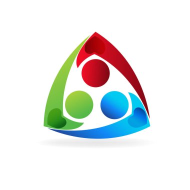 Logo takım çalışması birliği iş adamları renkli simge logotype vektör web resmi tasarımı