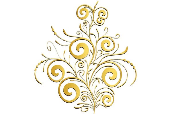 ヴィンテージゴールドの花の装飾要素ベクトル画像デザイン — ストックベクタ