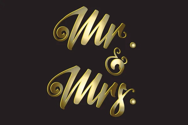 Mrs Gold Ontwerp Belettering Tekst Vector Afbeelding Achtergrond Web Template — Stockvector