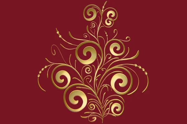 Vintage Ouro Floral Elementos Decorativos Design Imagem Vetorial — Vetor de Stock