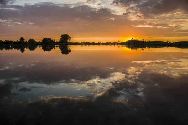 Clouds Sunset Lake — Stock Photo, Image