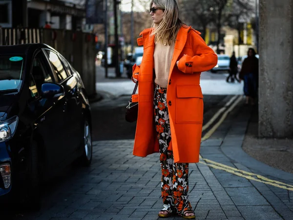 London Fashion Week Streetsytle 1 7 Febbraio 2019 — Stock Photo, Image