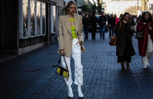 Londres Semana de la Moda Streetsytle 1 7 Febbraio 2019 — Foto de Stock