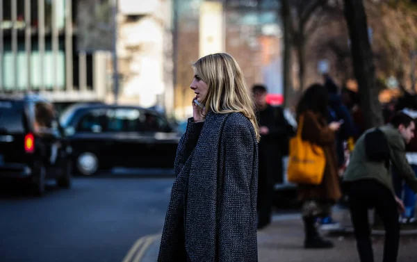 Londres Semana de la Moda Streetsytle 1 7 Febbraio 2019 —  Fotos de Stock