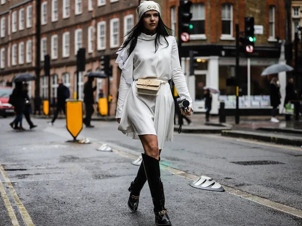 Londres Fashion Week Streetsytle 18 Febbraio 2019 — Fotografia de Stock