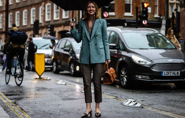 London fashion week streetsytle 18 febbraio 2019 — Stockfoto