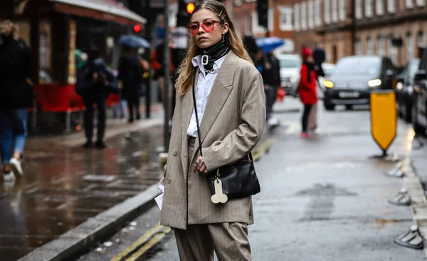 London Fashion Week Streetsytle 18 Febbraio 2019 — Zdjęcie stockowe