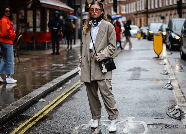 London Fashion Week Streetsytle 18 Febbraio 2019 — стокове фото