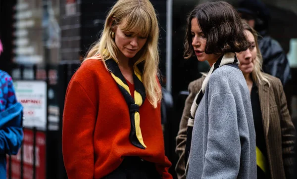 Londres Fashion Week Streetsytle 18 Febbraio 2019 — Fotografia de Stock