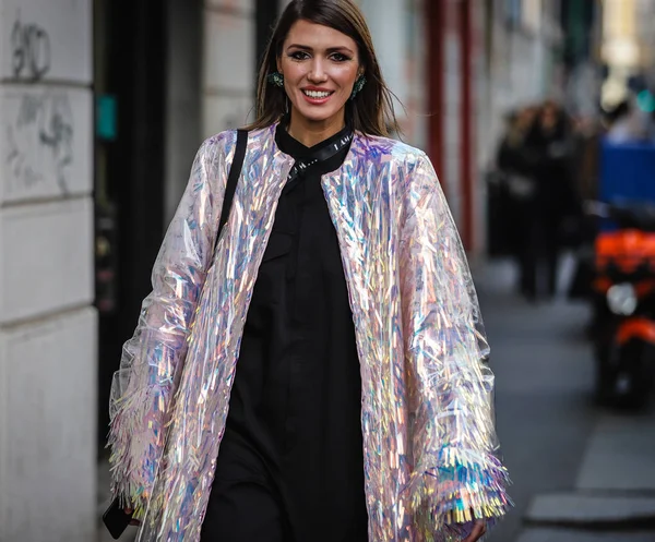 Milano Fashion Week Streetstyle 20 Febbraio 2019 — Fotografie, imagine de stoc