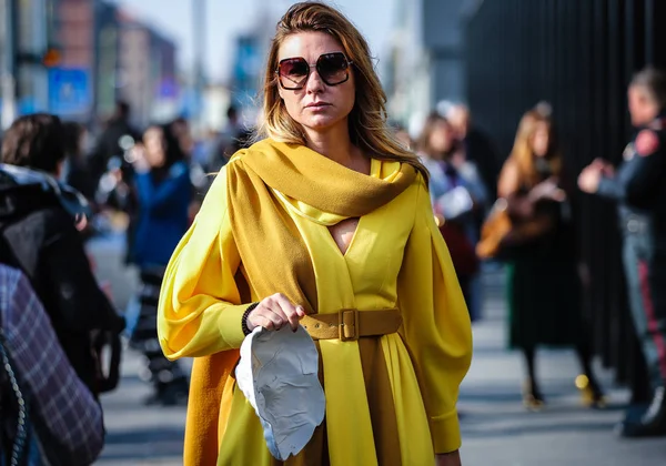 Milano Fashion Week Streetstyle 20 Febbraio 2019 — Stock Fotó