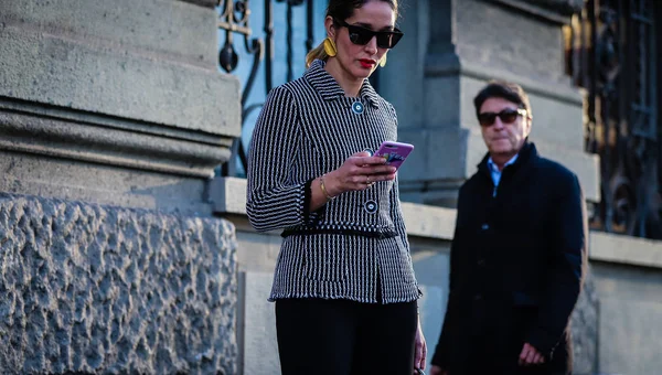 Semana de la Moda de Milán Streetstyle 20 Febbraio 2019 — Foto de Stock